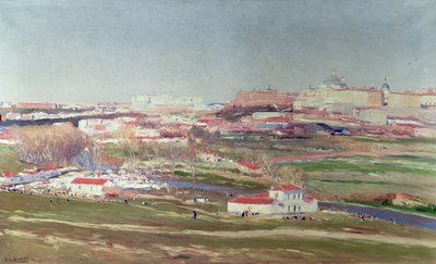 Pradera de San Isidro and Palacio Real Beyond, Madrid by Aureliano de Beruete